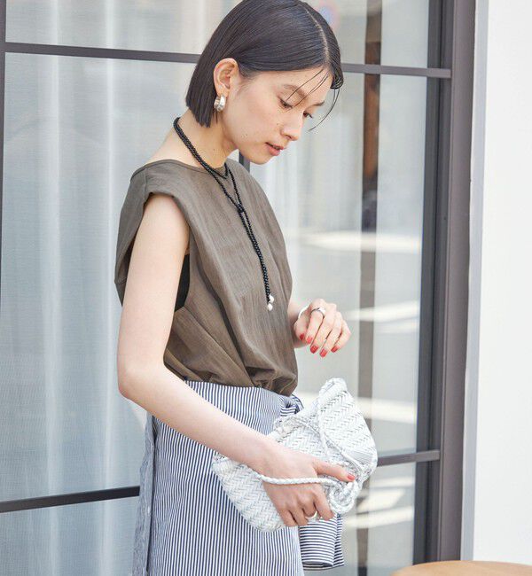 SHIPS for women「【実力派ベーシック】〈手洗い可能〉レーヨン ナイロン 深 ベンツ ノースリーブ プルオーバー」|Tシャツ・カットソー|