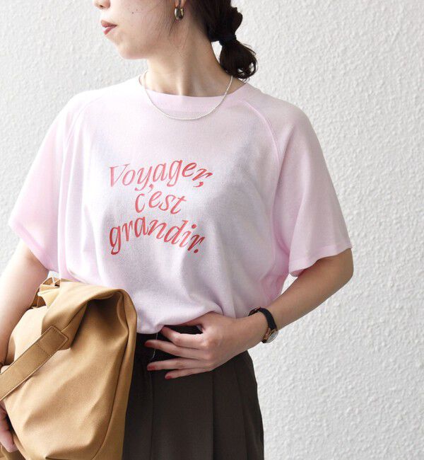SHIPS any「SHIPS any:〈洗濯機可能〉シアー 裏毛 ロゴ TEE」|Tシャツ・カットソー|ピンク