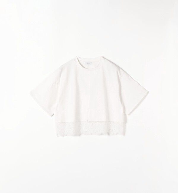 SHIPS any「SHIPS any:〈洗濯機可能〉ジップ レース ヘム ハーフスリーブ TEE」|Tシャツ・カットソー|