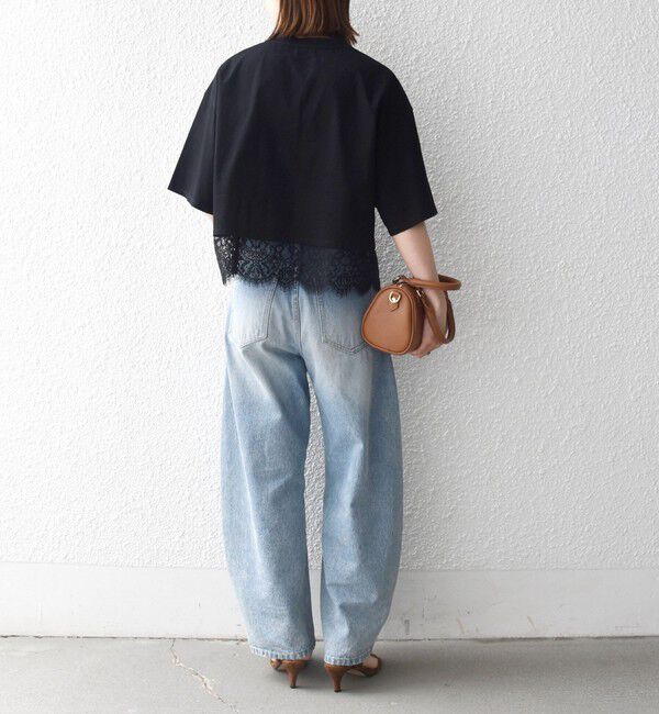 SHIPS any「SHIPS any:〈洗濯機可能〉ジップ レース ヘム ハーフスリーブ TEE」|Tシャツ・カットソー|