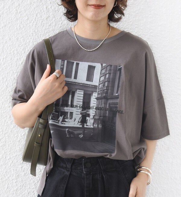 SHIPS for women「【SHIPS別注】81BRANCA: 5分袖 ロゴ・フォト TEE」|Tシャツ・カットソー|