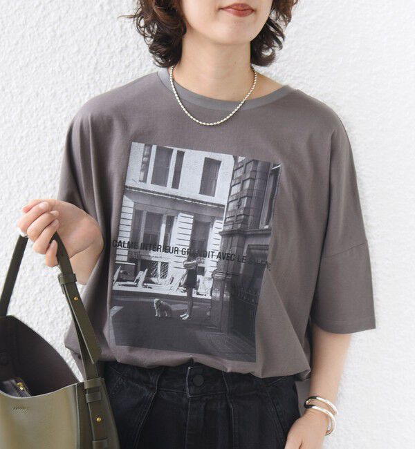 SHIPS for women「【SHIPS別注】81BRANCA: 5分袖 ロゴ・フォト TEE」|Tシャツ・カットソー|