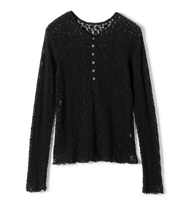 SHIPS for women「〈手洗い可能〉シュリンク レース ヘンリーネック 2WAY プルオーバー」|Tシャツ・カットソー|