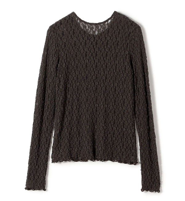 SHIPS for women「〈手洗い可能〉シュリンク レース ヘンリーネック 2WAY プルオーバー」|Tシャツ・カットソー|