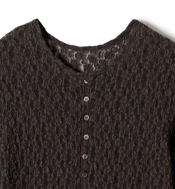 SHIPS for women「〈手洗い可能〉シュリンク レース ヘンリーネック 2WAY プルオーバー」|Tシャツ・カットソー|