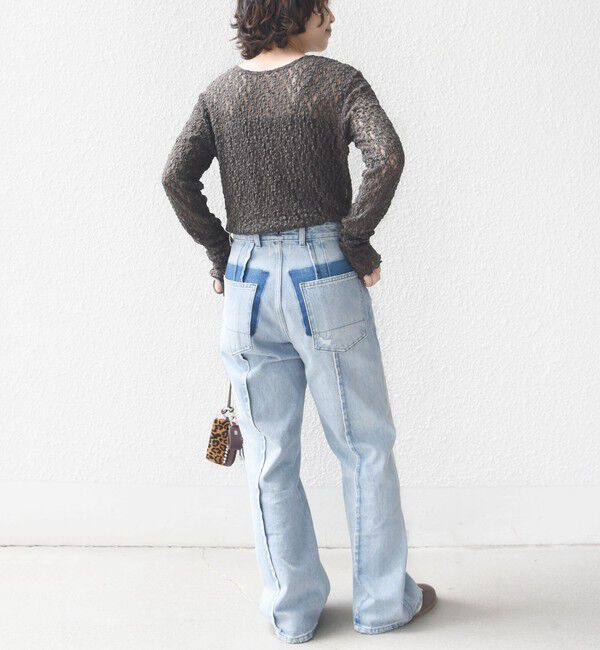 SHIPS for women「〈手洗い可能〉シュリンク レース ヘンリーネック 2WAY プルオーバー」|Tシャツ・カットソー|