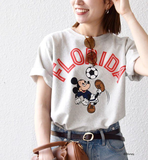 SHIPS any「Champion:〈洗濯機可能〉ディズニー / グラフィック ロゴ ショート スリーブ TEE」|Tシャツ・カットソー|ライトグレー