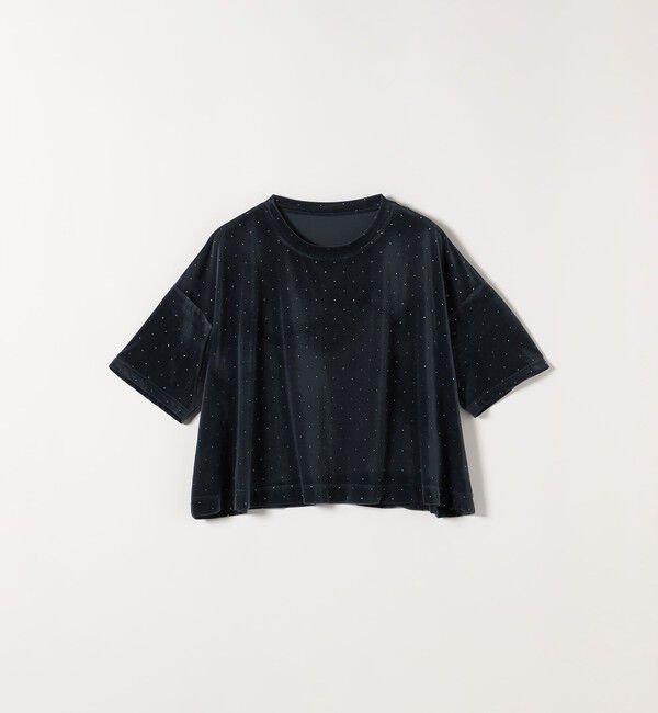SHIPS any「SHIPS any:〈洗濯機可能〉ポリエステルベロア ラメ ドット ワイド カットソー」|Tシャツ・カットソー|