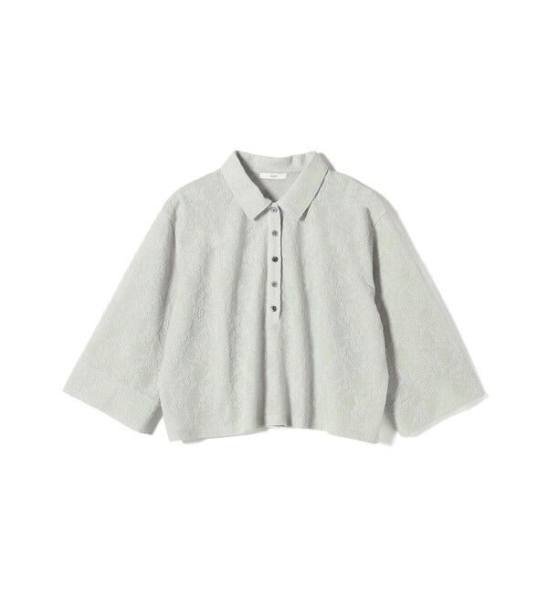 SHIPS for women「【WEB限定】〈手洗い可能〉シアー ジャカード ポロ ワイド スリーブ プルオーバー」|ポロシャツ|