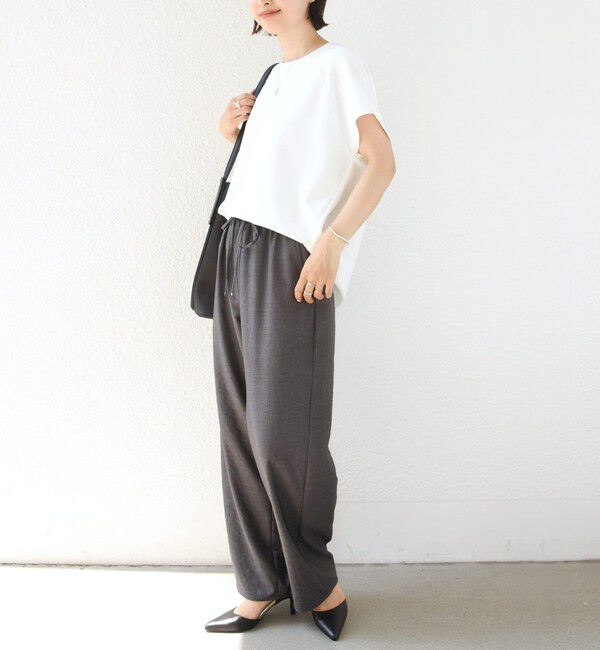 SHIPS for women「〈接触冷感/UVカット/吸水速乾〉ジョーゼット サイド タック フォルム スリーブ プルオーバー」|Tシャツ・カットソー|