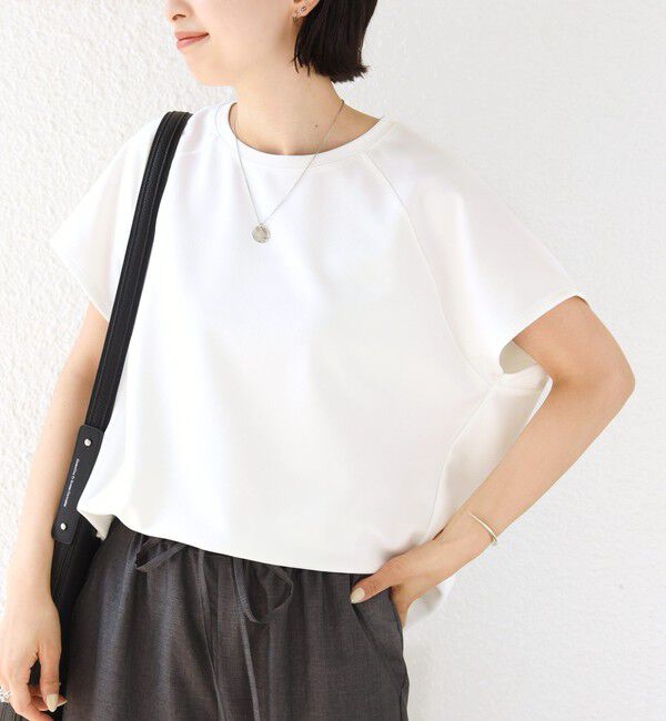 SHIPS for women「〈接触冷感/UVカット/吸水速乾〉ジョーゼット サイド タック フォルム スリーブ プルオーバー」|Tシャツ・カットソー|