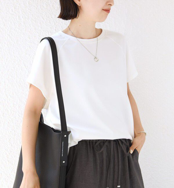 SHIPS for women「〈接触冷感/UVカット/吸水速乾〉ジョーゼット サイド タック フォルム スリーブ プルオーバー」|Tシャツ・カットソー|