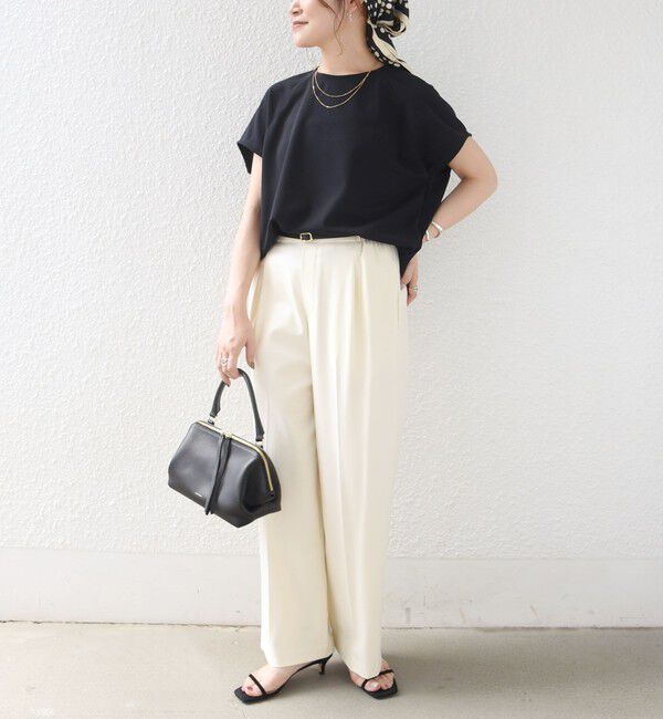 SHIPS for women「〈接触冷感/UVカット/吸水速乾〉ジョーゼット サイド タック フォルム スリーブ プルオーバー」|Tシャツ・カットソー|