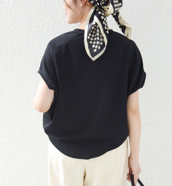 SHIPS for women「〈接触冷感/UVカット/吸水速乾〉ジョーゼット サイド タック フォルム スリーブ プルオーバー」|Tシャツ・カットソー|