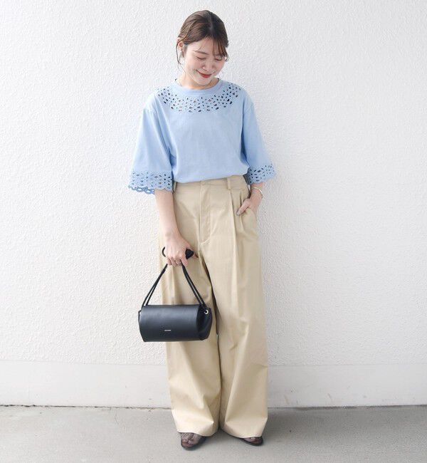 SHIPS for women「フラワー モチーフ カットワーク レース ショート スリーブ TEE」|Tシャツ・カットソー|