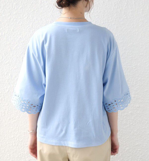 SHIPS for women「フラワー モチーフ カットワーク レース ショート スリーブ TEE」|Tシャツ・カットソー|