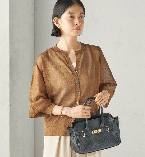 SHIPS for women「〈手洗い可能〉ラメ シアー キーネック ドルマン カーディガン」|カーディガン|