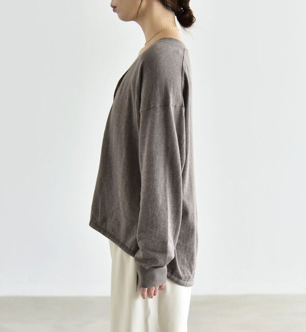 quaranciel「《予約》quaranciel:〈手洗い可能〉カシミヤ ミックス Vネック ドロスト カーディガン」|カーディガン|