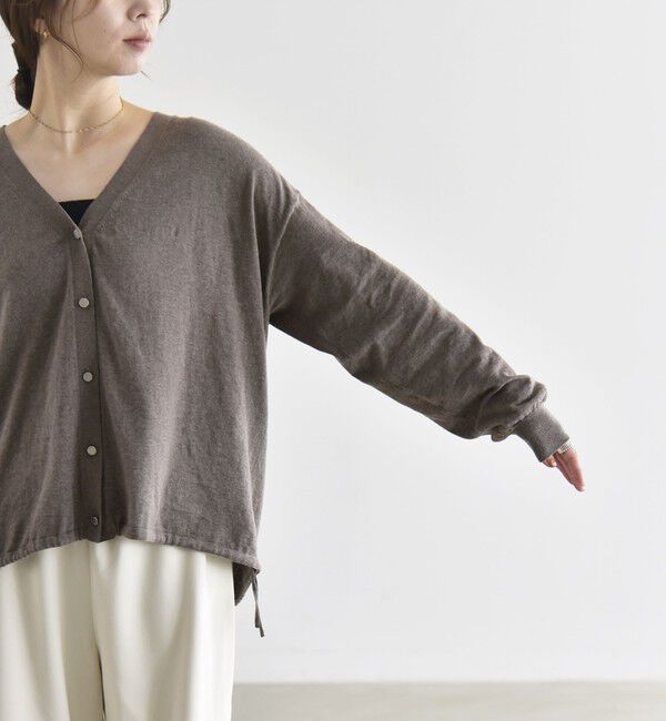 quaranciel「《予約》quaranciel:〈手洗い可能〉カシミヤ ミックス Vネック ドロスト カーディガン」|カーディガン|