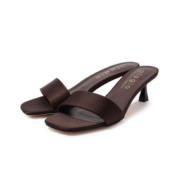 TOMORROWLAND GOODS「alagio SATIN MULE SARA ヒールサンダル」|サンダル|