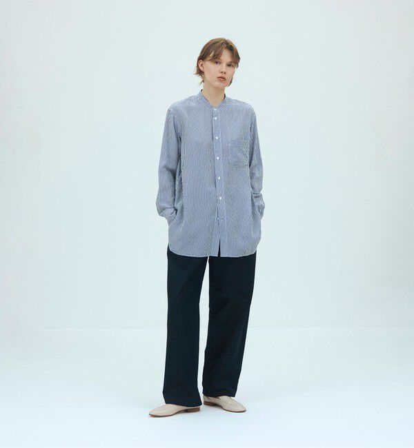 GALERIE VIE「クランプルブロード バンドカラーシャツ」|シャツ・ブラウス|