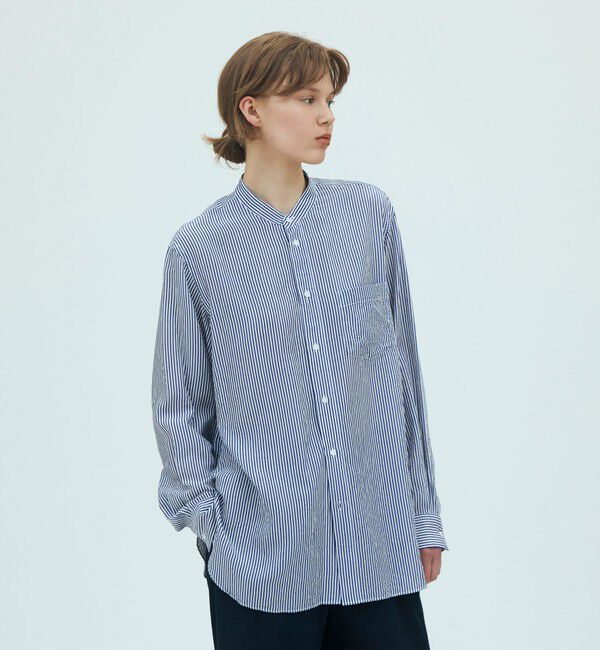 GALERIE VIE「クランプルブロード バンドカラーシャツ」|シャツ・ブラウス|