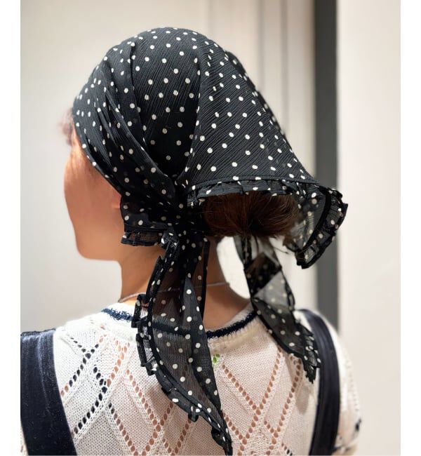 IENA LA BOUCLE「IENA LA BOUCLE シアードットバブーシュカ」|バンダナ・スカーフ|