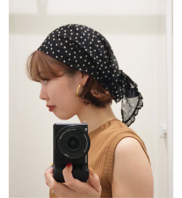 IENA LA BOUCLE「IENA LA BOUCLE シアードットバブーシュカ」|バンダナ・スカーフ|