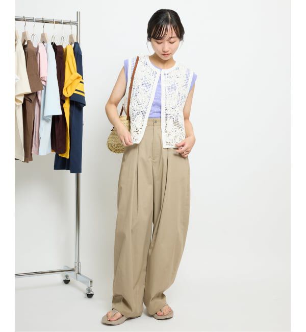 SLOBE IENA「《WEB限定/接触冷感/追加5》ライトチノタックカーブトラウザー」|チノ|