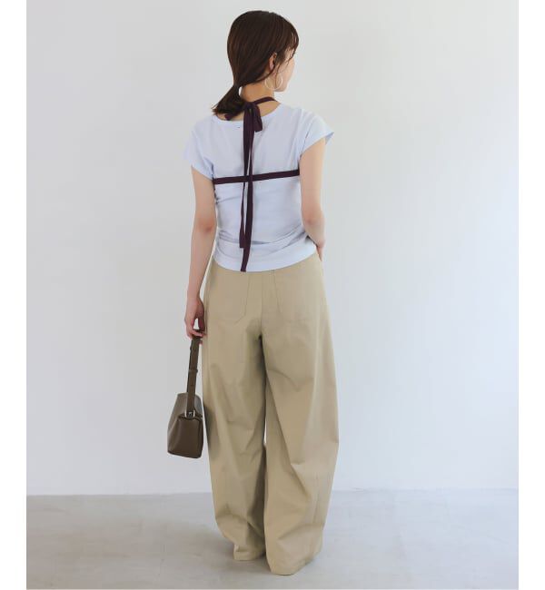 SLOBE IENA「《WEB限定/接触冷感/追加5》ライトチノタックカーブトラウザー」|チノ|