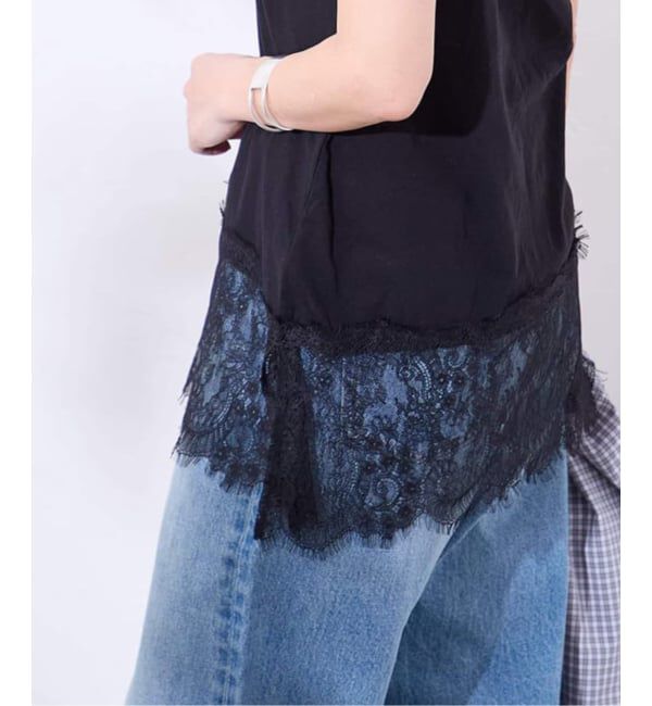 JOURNAL STANDARD「《追加3》レースヘムシアータンク」|Tシャツ・カットソー|ブラック