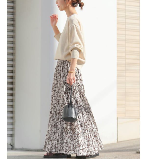 JOURNAL STANDARD relume「《WEB限定追加2》コットンボイルクリンクルティアードスカート（柄）」|スカート|