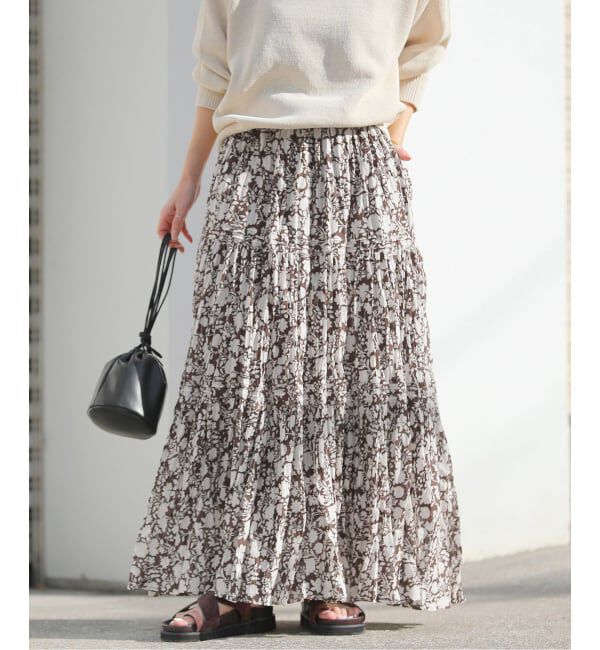 JOURNAL STANDARD relume「《WEB限定追加2》コットンボイルクリンクルティアードスカート（柄）」|スカート|