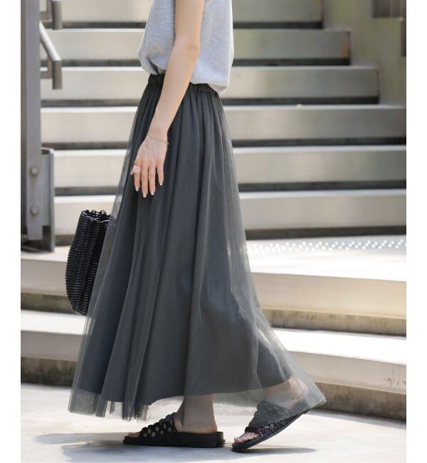 JOURNAL STANDARD relume「《WEB限定追加》ウォッシャブルチュールイージースカート」|スカート|