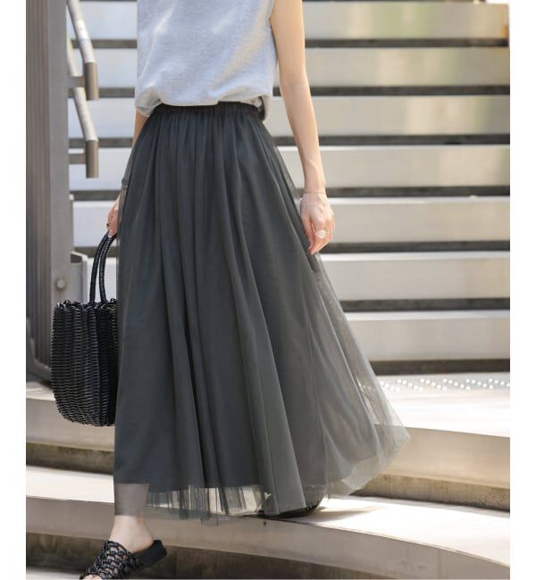 JOURNAL STANDARD relume「《WEB限定追加》ウォッシャブルチュールイージースカート」|スカート|グレー