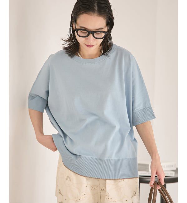 JOURNAL STANDARD「《追加2》【UVカット/洗える/接触冷感】WASHABLE COOL UV ドルマンプルオーバー」|ニット・セーター|サックスブルー
