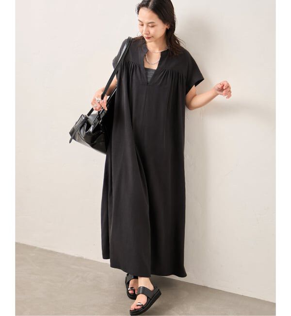 JOURNAL STANDARD「麻混ギャザーワンピース」|ワンピース|