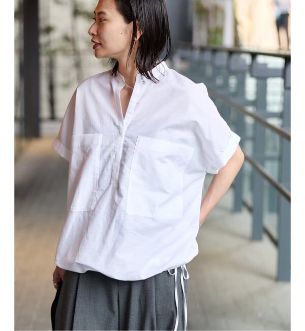 JOURNAL STANDARD「《WEB限定追加3》ハードマンズリネンコットンフレンチスリーブスキッパーシャツ」|シャツ・ブラウス|