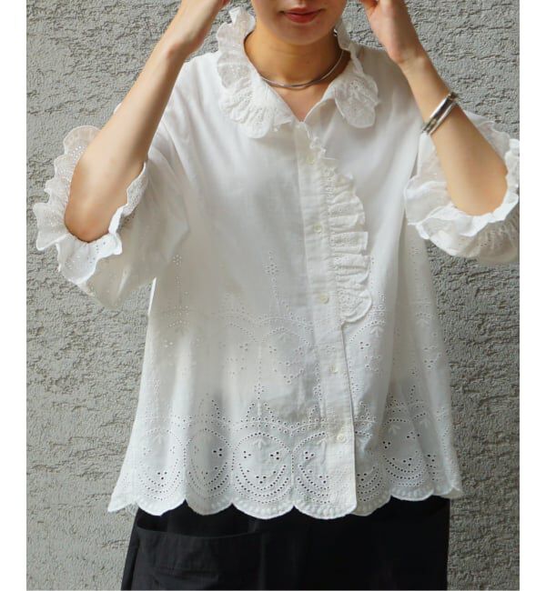 journal standard luxe「カットワークレース フリルブラウス」|シャツ・ブラウス|