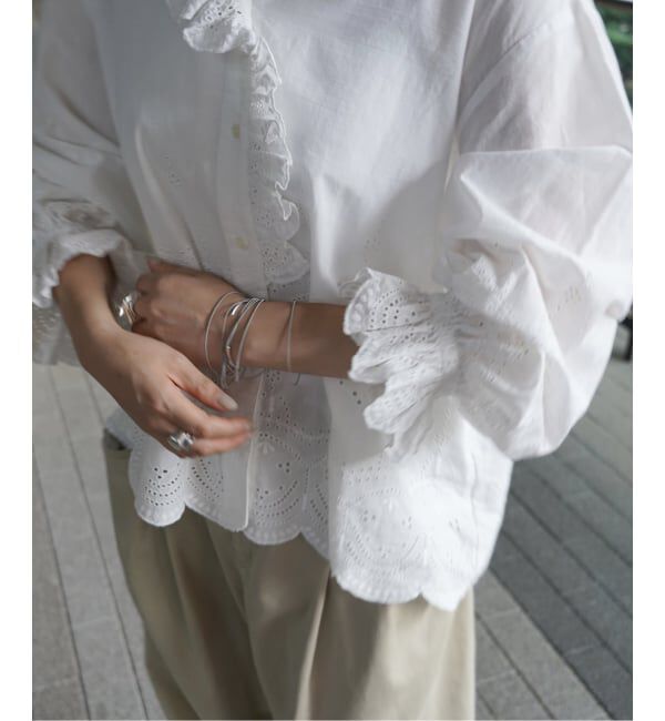 journal standard luxe「カットワークレース フリルブラウス」|シャツ・ブラウス|