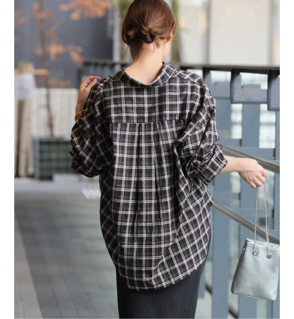 JOURNAL STANDARD relume「《追加2》コットンローンチェックオーバーサイズ」|シャツ・ブラウス|