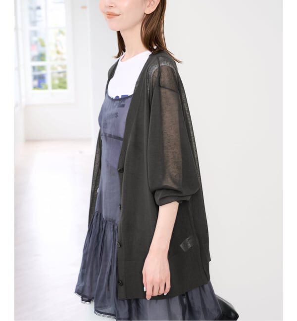 U by SPICK&SPAN「ウォッシャブルリネンブレンドシアーカーデ」|カーディガン|