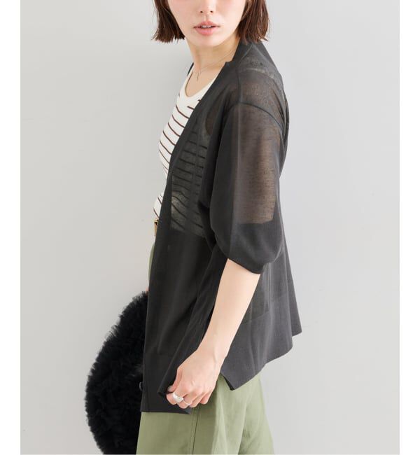 U by SPICK&SPAN「ウォッシャブルリネンブレンドシアーカーデ」|カーディガン|