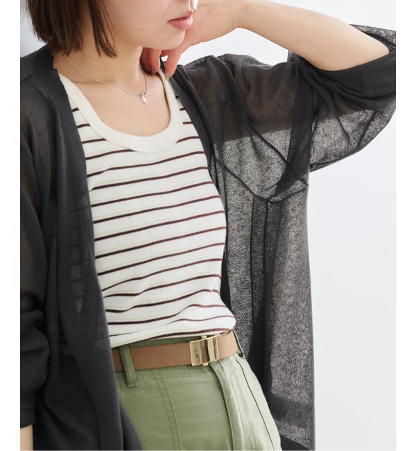 U by SPICK&SPAN「ウォッシャブルリネンブレンドシアーカーデ」|カーディガン|