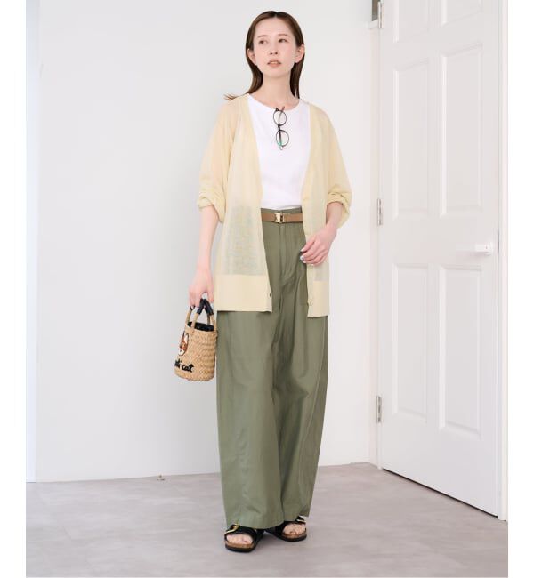 U by SPICK&SPAN「ウォッシャブルリネンブレンドシアーカーデ」|カーディガン|