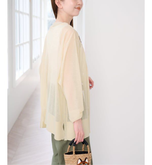 U by SPICK&SPAN「ウォッシャブルリネンブレンドシアーカーデ」|カーディガン|