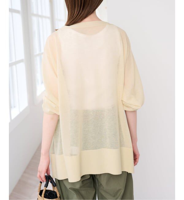 U by SPICK&SPAN「ウォッシャブルリネンブレンドシアーカーデ」|カーディガン|