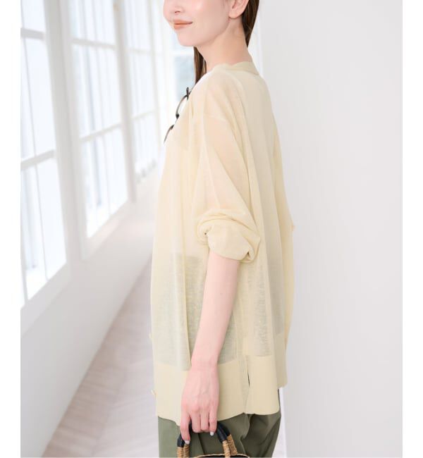U by SPICK&SPAN「ウォッシャブルリネンブレンドシアーカーデ」|カーディガン|