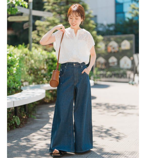 Spick and Span「《追加》PEレースフレンチスリーブシャツ」|シャツ・ブラウス|