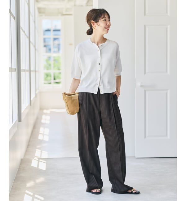 Spick and Span「《手洗い可》ショートスリーブカーディガン」|カーディガン|